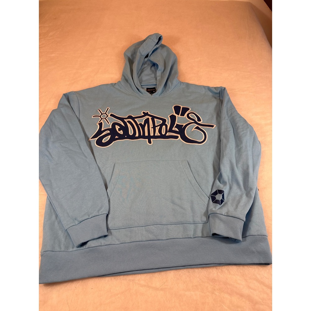 Southpole Mens Light Blue Graffiti Logo Hoodie Sweatshirt Medium RN141057
